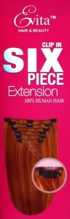 100 Human Hair Evita Six Piece Clip in Extension 18