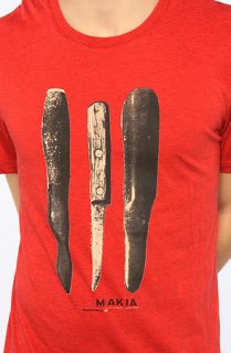 Makia The Knives Tee in Red Melange Concrete
