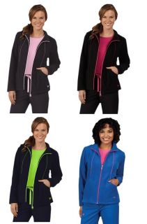 Medcouture by Peaches fleece zip front scrub jacket. 8650 choose color