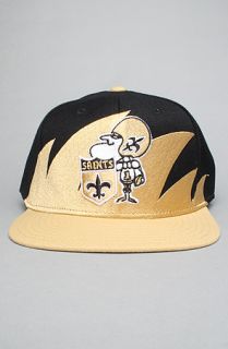 The New Orleans Saints Sharktooth Snapback Hat in Black & Gold