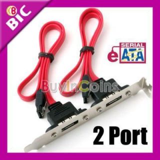 Port Dual SATA eSATA External PCI Slot Cable Bracket