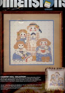 1985 Dimensions Country Doll Collection Unopened Embroidery Kit Pillow