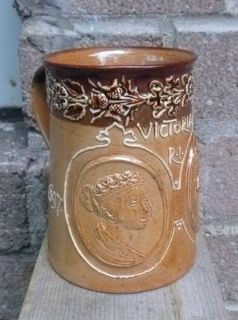 Doulton Lambeth Queen Victoria Diamond Jubilee Commemorative Stoneware