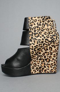 Matiko Shoes The Ty Shoe in Black and Natural Leopard