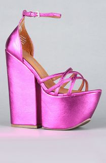 Jeffrey Campbell The For Real Shoe in Rose Metallic