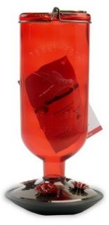 Perky Pet 8109 2 Red Antique Glass Bottle16 Ounce Hummingbird Feeder