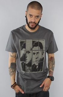 Brixton The Mosaic Tee in Charcoal Concrete