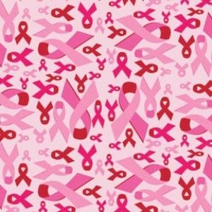 Fabric Hope for A Cure by David Textiles Fabric Pink Awareness Ribbon