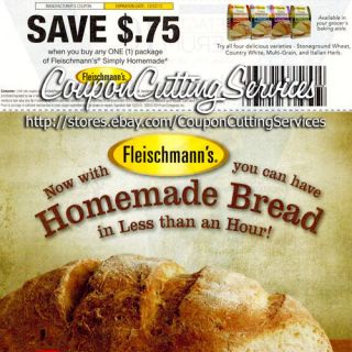 20 $ 75 1 Coupons Fleischmanns Simply Homemade Bread Mix $0 75 75