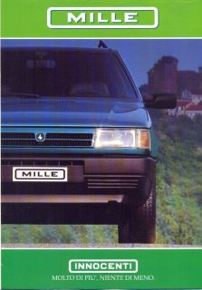Innocenti Mille Fiat Uno Italian Market Sales Brochure