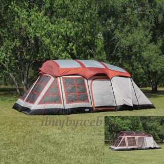 Texsport 1404 Big Horn 3 Room Family Cabin Camping Tent Sleeps 6 New