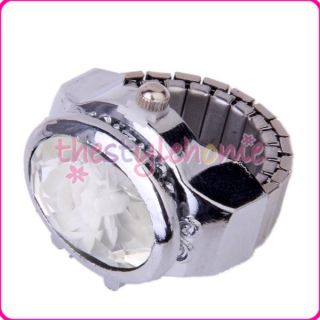  Inlay Oval Cover Finger Ring Watch Lovely Gift for Girl New