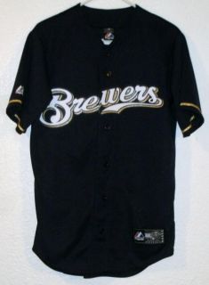  Authentic Milwaukee Brewers Prince Fielder Majestic Jersey Sz S Small