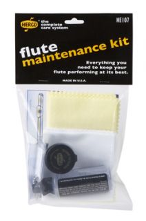 Herco HE107 Flute Care Maintenance Kit Brush Cloth