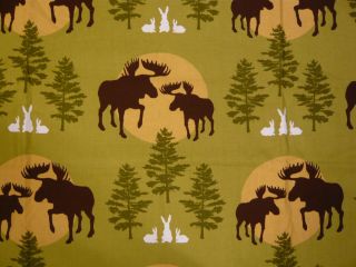 Finlayson Finland Forest Motif Fabric Elks Rabbits and Trees Unused