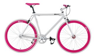 Fixie Fixed Gear Flip Flop Hub Alloy Bike Bicycle 50cm White w Pink
