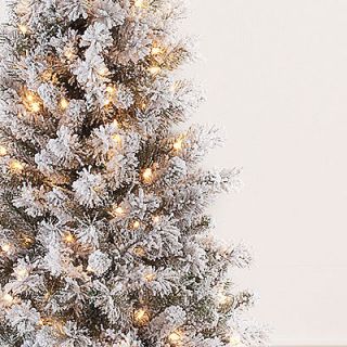 Flocked 6.5 Pre Lit 300 clear lights with 518 tips Christmas Tree