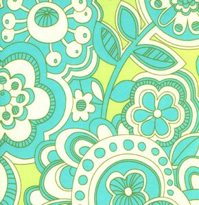 Free Spirit Park Slope Floral Swirl Turquoise Fabric