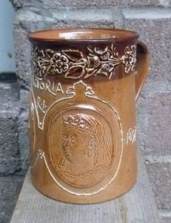 Doulton Lambeth Queen Victoria Diamond Jubilee Commemorative Stoneware
