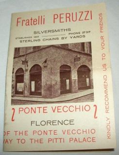   Fratelli Peruzzi Silversmiths Ponte Vecchio Florence Advertising Map