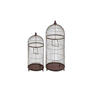 Woodland Imports Metal Bird Cage Garden Decor Set of 2 41386