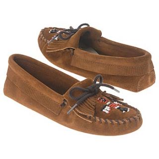 Womens Minnetonka Moccasin Thunderbird SoftSole Brown Suede Shoes