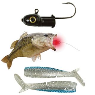 New Laser Enhanced Fishing Lure Soft Bait Jig Head Set 2