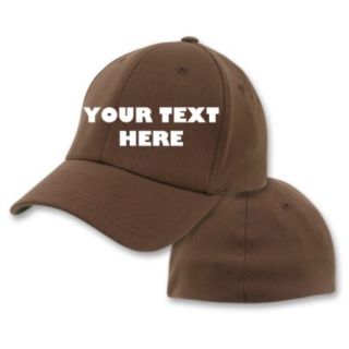 Brown Flex Fit Custom Embroidered Personalized Cap Hat