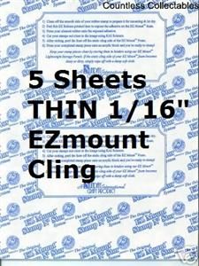  THIN EZ Mount EZmount Static Cling Cushion Unmounted Rubber Stamp 8x11