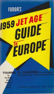 1959 Jet Age Guide to Europe Fodors MCM Retro Travel Guide Vintage