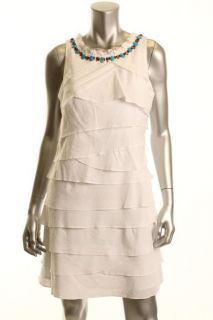 SL Fashions New White Cotton Casual Dress Petites 12P BHFO