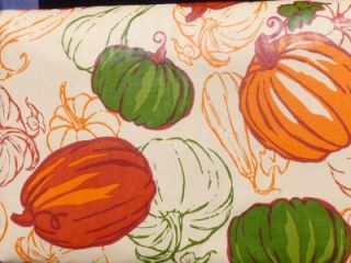 neutral orange green leaf vinyl tablecloth flannel back all size new