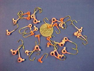 30 NEW SUPER GLOW ICE FISHING JIG HEADS size 6, 8 AND 10 CRAPPIE