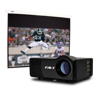 FAVI Man Cave Package RioHD LED 3 Projector FAVI 100 inch Electric