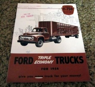 1954 Ford F 750 Truck Original Brochure