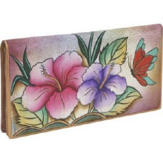 Accessories Anuschka Ladies 2 Fold Slim Wallet   Ha Hawaian Hibiscus