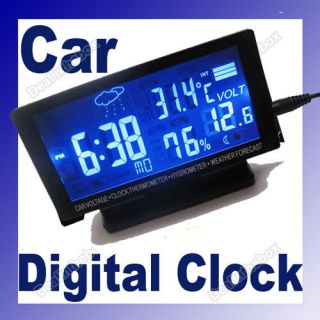  use Digital Car Voltage Clock Thermometer Hygrometer Weather Forecast