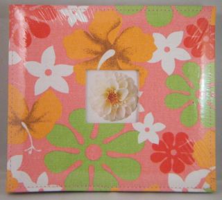 New Canvas Hardcover Expandable Scrapbook Album Pink Floral w 10 8x8