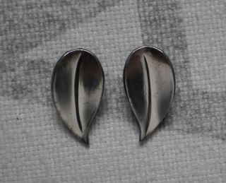 Vintage Modernist Sterling Silver Denmark Earrings John L Lauritzen