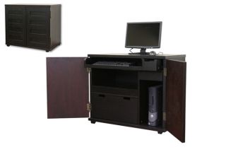 Ferron Black Wood Cabinet Style Modern Computer Desk