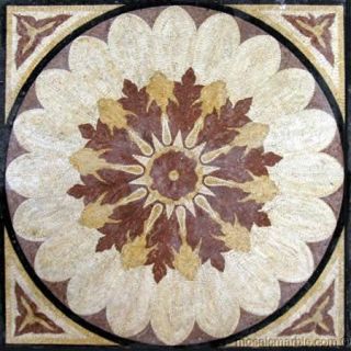 Masterpiece Marble Mosaic Rug Art Tile Floor Decor N R