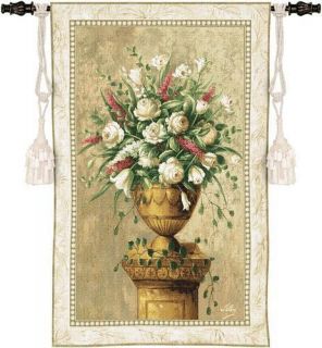 Princess Bouquet Wall Tapestry Flower Floral Urn Gold Vase Rose Estate