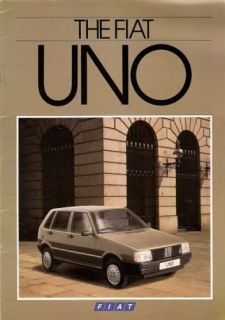 Fiat Uno 1985 87 UK Market Sales Brochure Turbo SL s 70 60 45