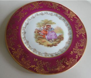 Lovely Signed Fragonard Limoges France Love Story Decorative Plate