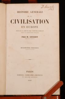 1840 Histoire Generale de La Civilisation Europe Guizot