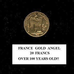 France 1875 A Gem BU Gold Blazer 20 Franc Angel of God