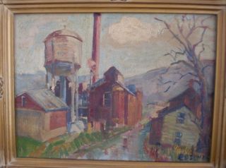 1930s New Hope School Pennsylvannia Impressionist signed landscape