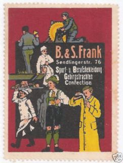 Poster Stamp German B s Frank Sport Work Clothing