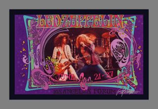 LED Zeppelin La Forum 1973 Poster Edition Hand Signed 60s Artist Bob