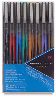 Prismacolor Premier FINE LINE MARKERS   SET of 8 Asst. Colors   NIB